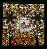 Florida, Winter Park, Charles Hosmer Morse Museum of American Art: ornamental with flowers, leaves, and fluttering butterflies